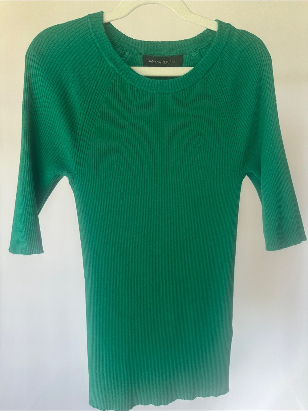 Banana Republic Emerald Green Ribbed Bodycon Sweater Top - XS